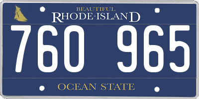 RI license plate 760965