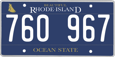 RI license plate 760967
