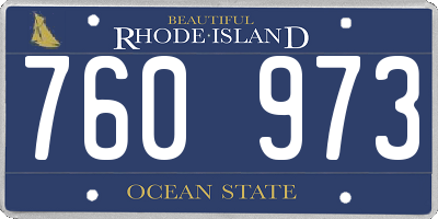 RI license plate 760973