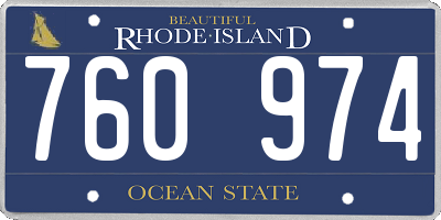 RI license plate 760974