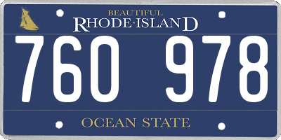 RI license plate 760978