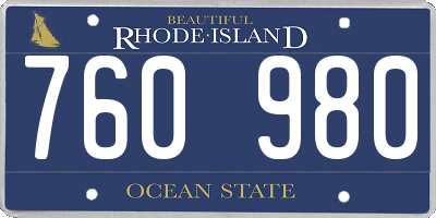 RI license plate 760980