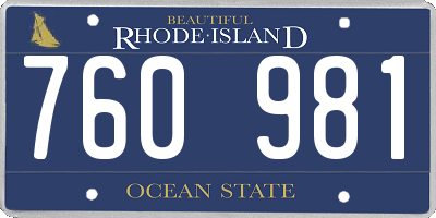 RI license plate 760981