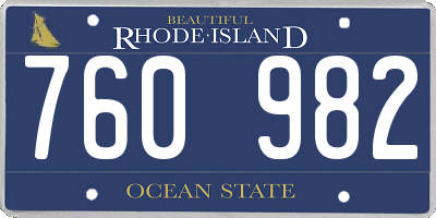 RI license plate 760982