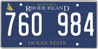 RI license plate 760984