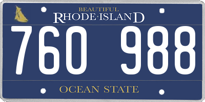RI license plate 760988