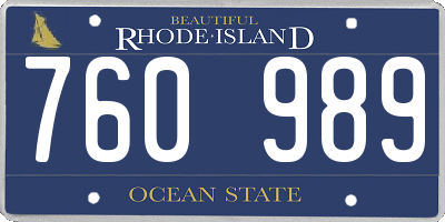 RI license plate 760989