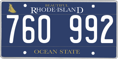 RI license plate 760992