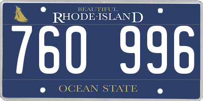 RI license plate 760996