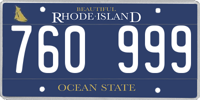 RI license plate 760999