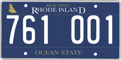 RI license plate 761001