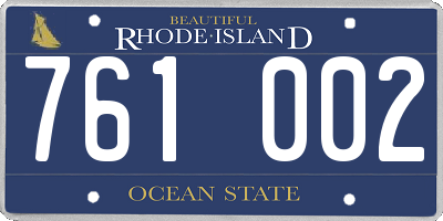 RI license plate 761002