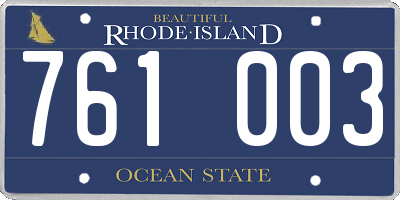 RI license plate 761003