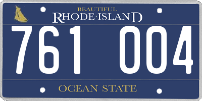 RI license plate 761004