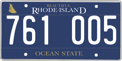 RI license plate 761005
