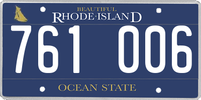 RI license plate 761006