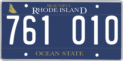 RI license plate 761010