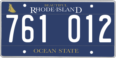 RI license plate 761012