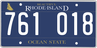 RI license plate 761018