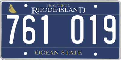 RI license plate 761019