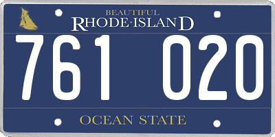 RI license plate 761020