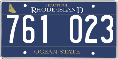 RI license plate 761023