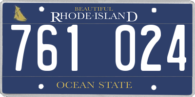 RI license plate 761024