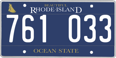RI license plate 761033