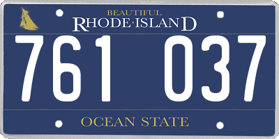 RI license plate 761037