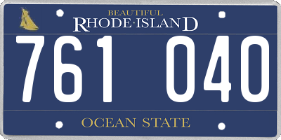 RI license plate 761040
