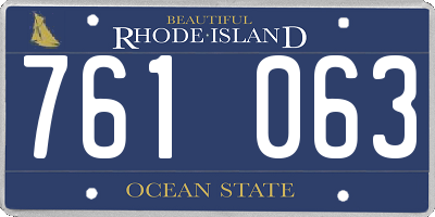 RI license plate 761063