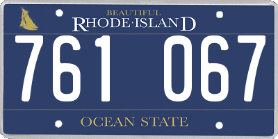 RI license plate 761067