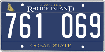 RI license plate 761069