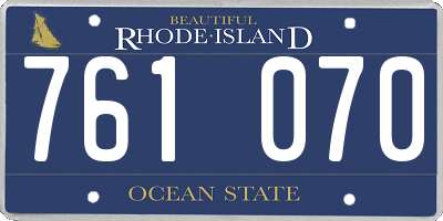 RI license plate 761070