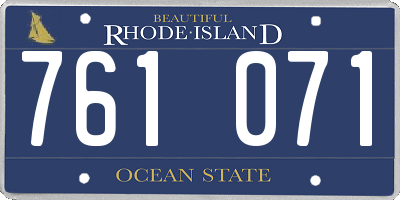 RI license plate 761071