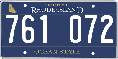 RI license plate 761072
