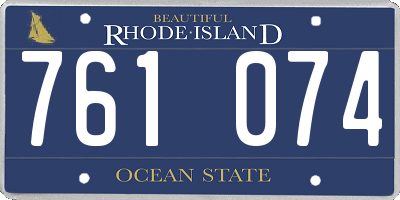 RI license plate 761074
