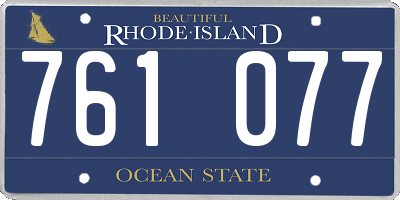 RI license plate 761077