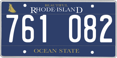 RI license plate 761082