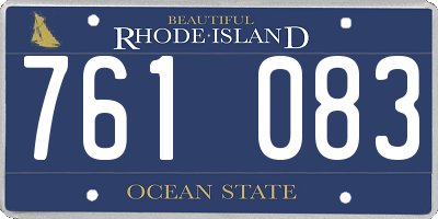 RI license plate 761083