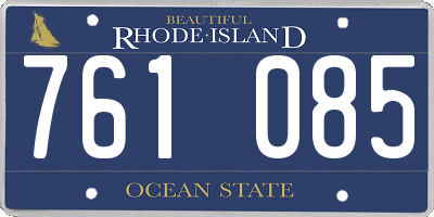 RI license plate 761085