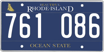 RI license plate 761086