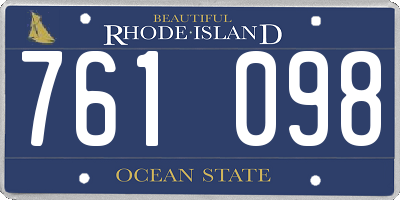 RI license plate 761098