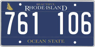 RI license plate 761106