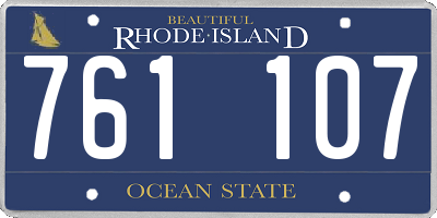 RI license plate 761107