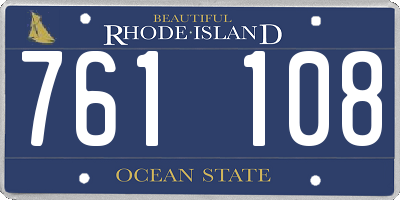 RI license plate 761108
