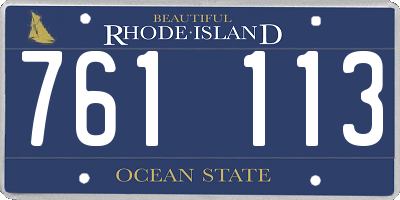RI license plate 761113