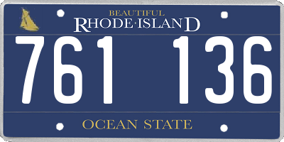 RI license plate 761136