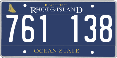 RI license plate 761138