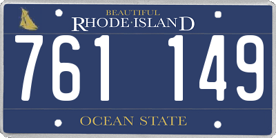 RI license plate 761149